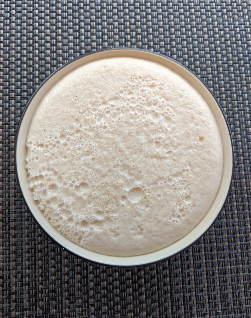 Bubbled yeast liquid