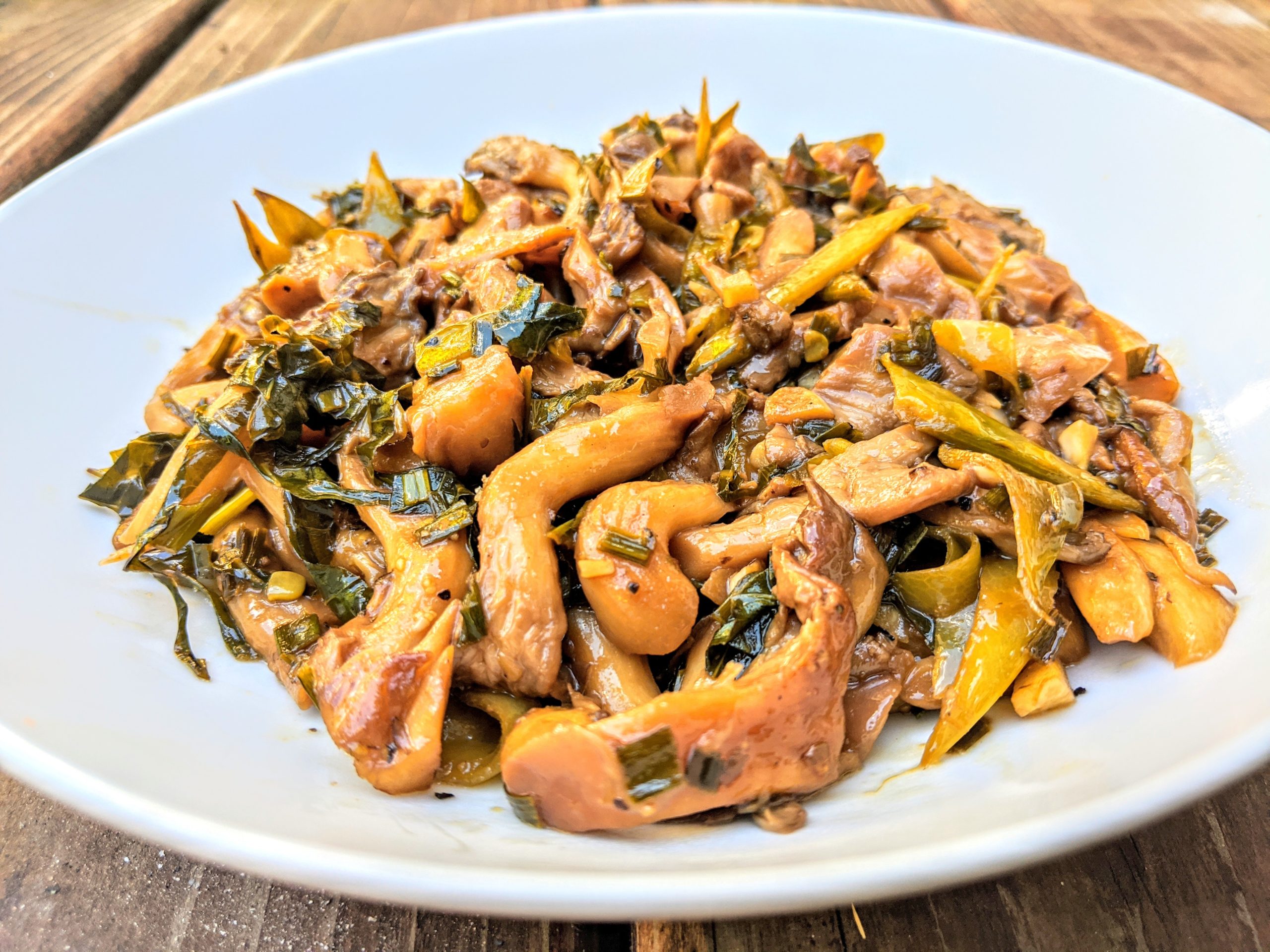 Oyster mushroom stirfry