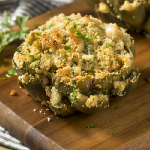 The Ultimate Roasted Stuffed Artichoke Kind Cooking