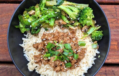 Vegan Mongolian beef broccoli