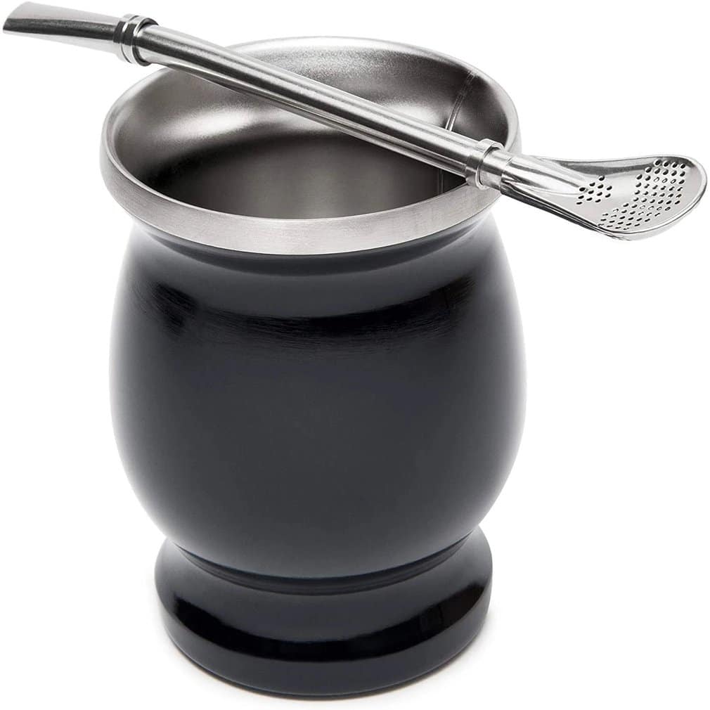 Yerba Mate Double-Wall Stainless Steel Gourd with Bombilla - Kind Cooking