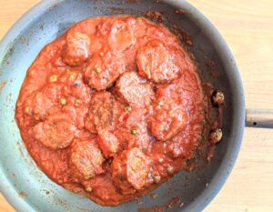 Meatles meatballs in tomato sauce
