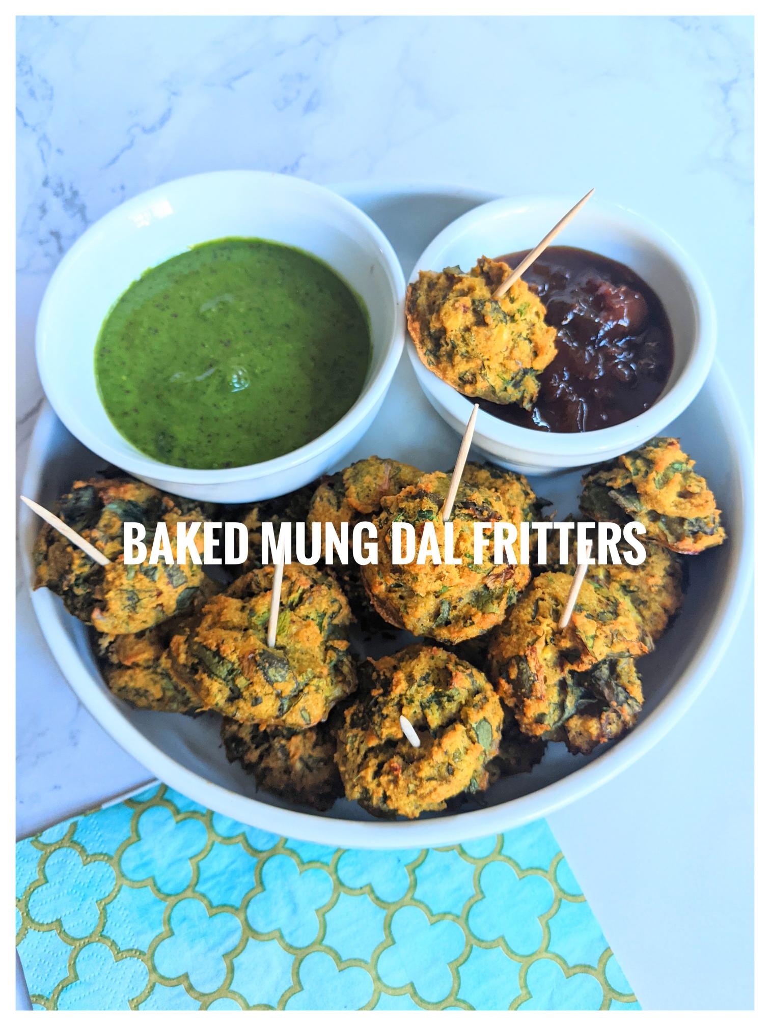Baked Mung dal fritters