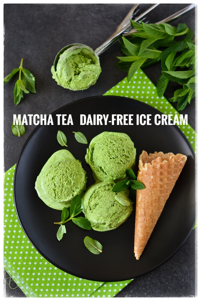 Matcha tea vegan ice cream