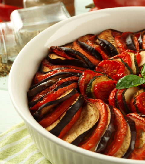 Ratatouille - traditional French Provencal vegetable dish cooked in oven