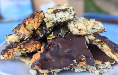 Nutty chocolate bark